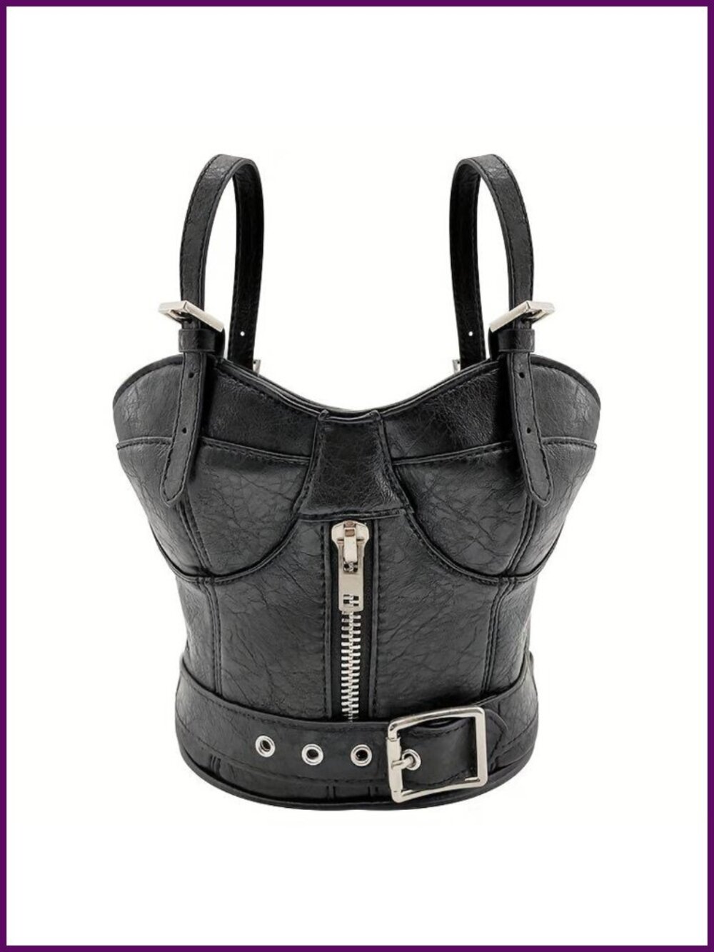 Dark Punk Zipper Handbags Creative Shape Small Crossbody Coin Wallet